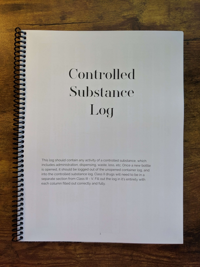 veterinary Controlled Substance Log